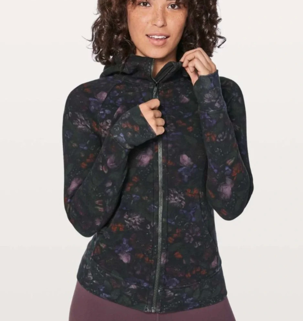 Lululemon Scuba Hoodie Sz 6 Frozen Flourish Full Zip Cotton Fleece Womens